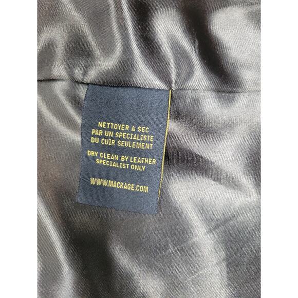 Mackage Asymmetrical Long Trench Coat Wool Coat P/S Chocolate Brown Leather - Picture 5 of 16